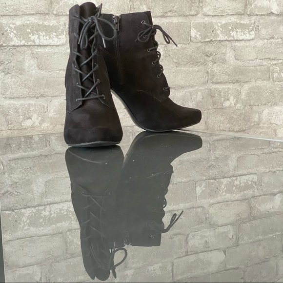 SOLD | Call It Spring Black Suede Ankle Booties EUC - Picture 2 of 13